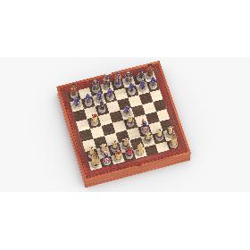 Chess Board Set 01 Pose 03 3D model